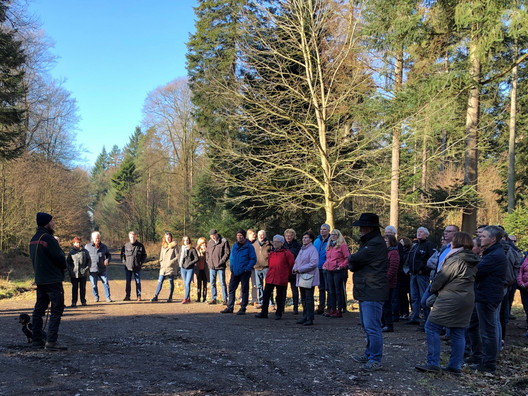 Förster mit Besuchergruppe im Erdmannwald